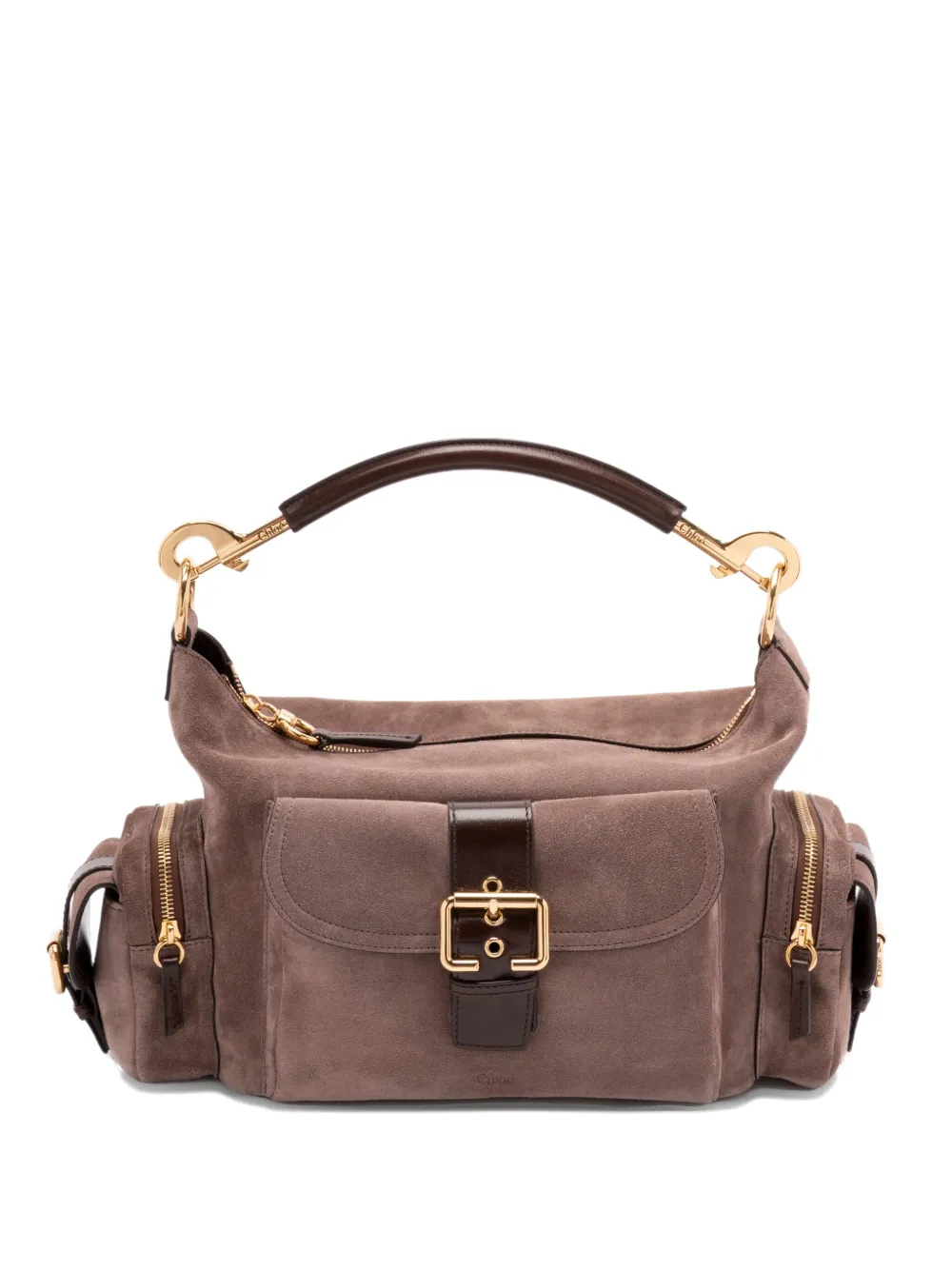 Chloé Medium Camera suède schoudertas Bruin