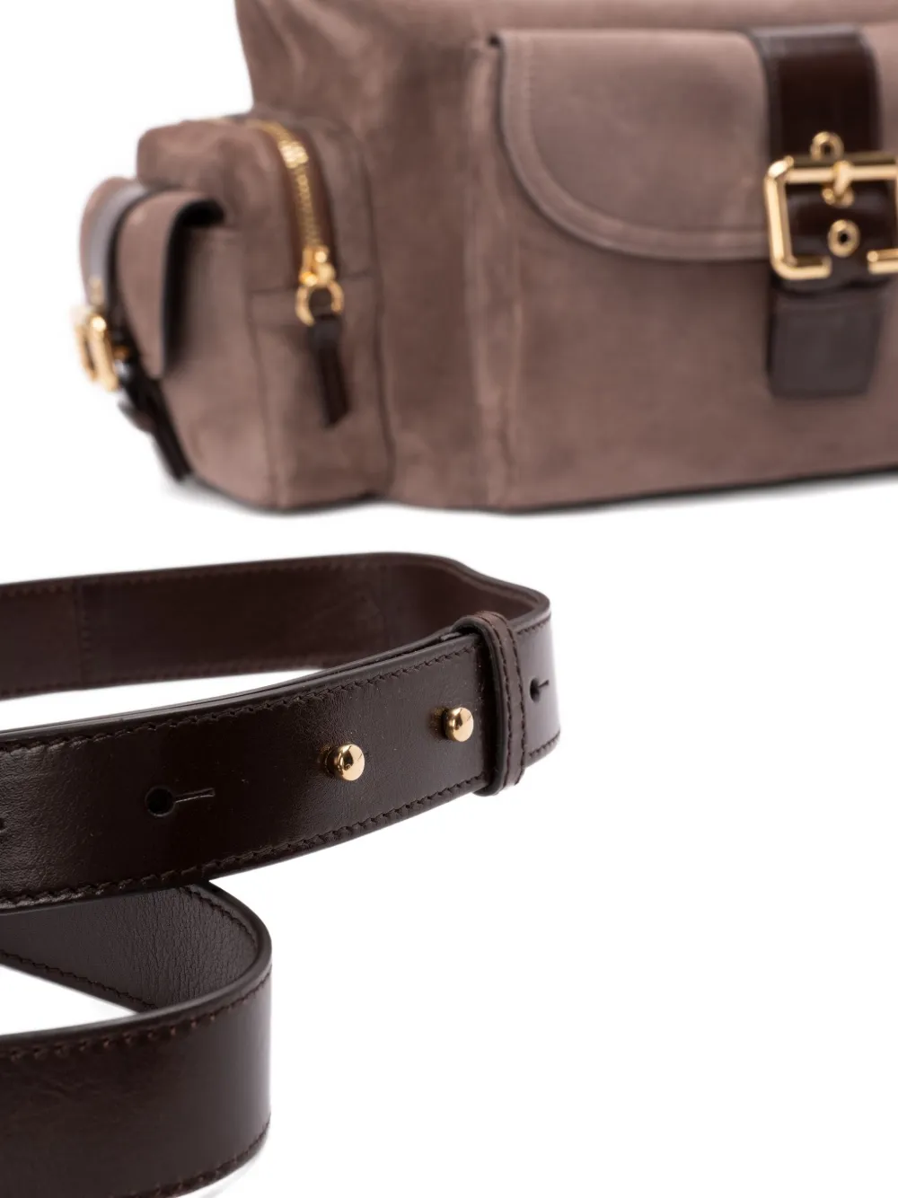 Chloé Medium Camera suède schoudertas Bruin