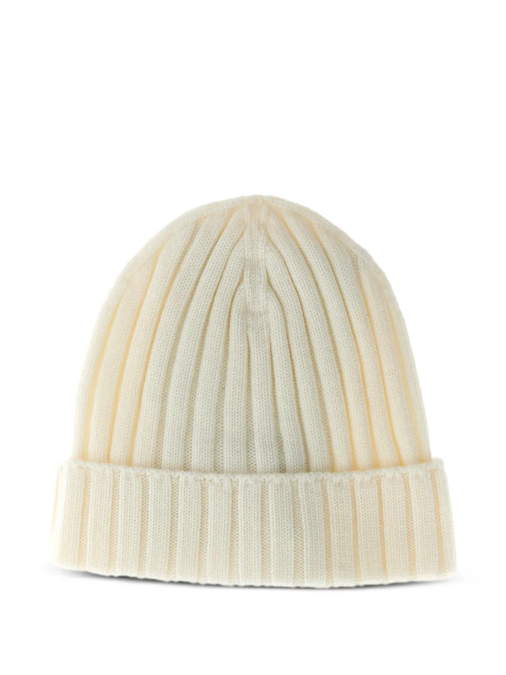 Moncler Enfant ribbed logo-patch knitted hat 040 WHITE