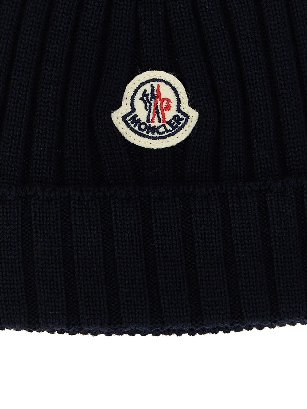 Moncler Enfant ribbed logo-patch knitted hat Zwart