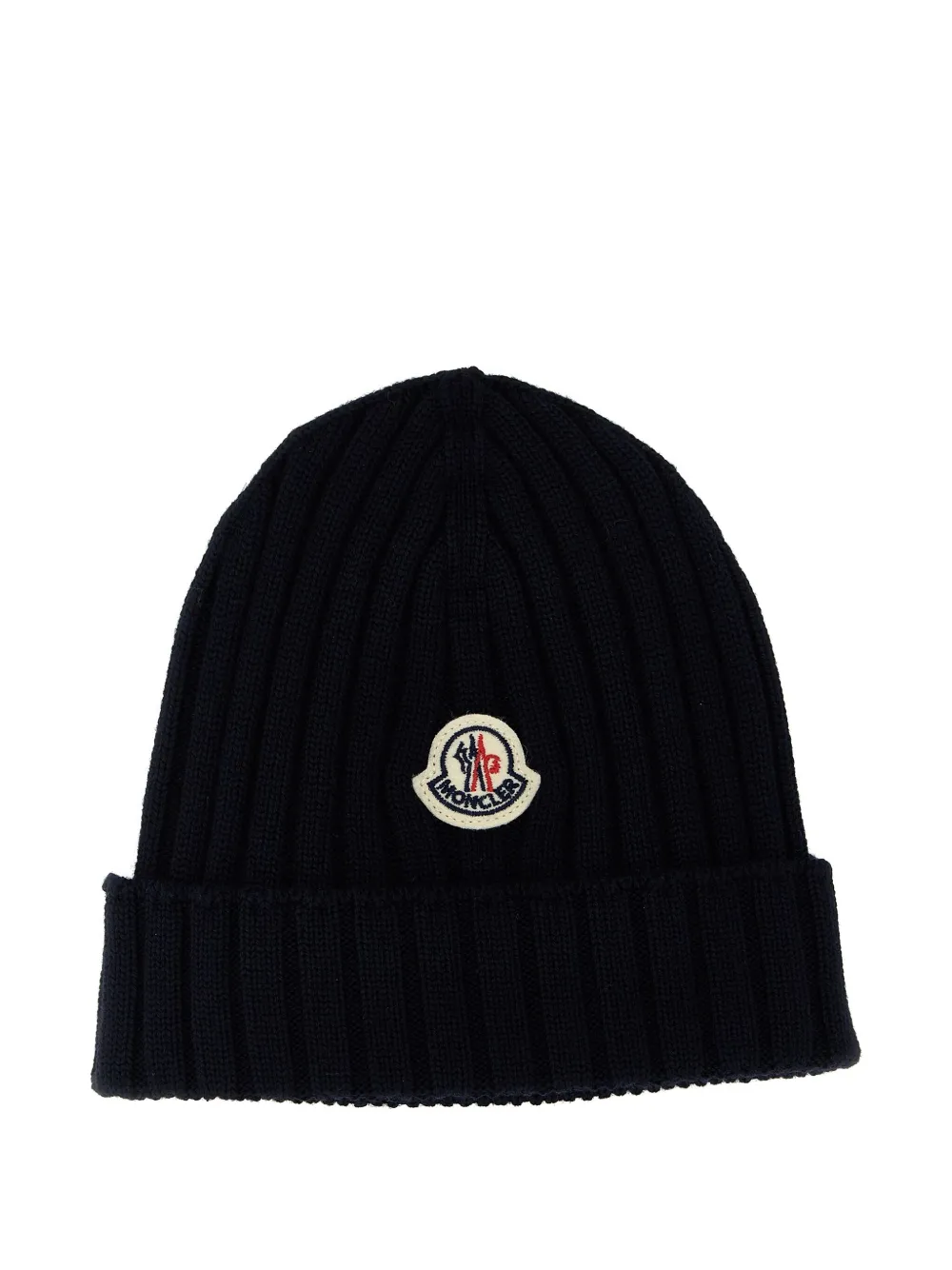 Moncler Enfant ribbed logo-patch knitted hat Zwart