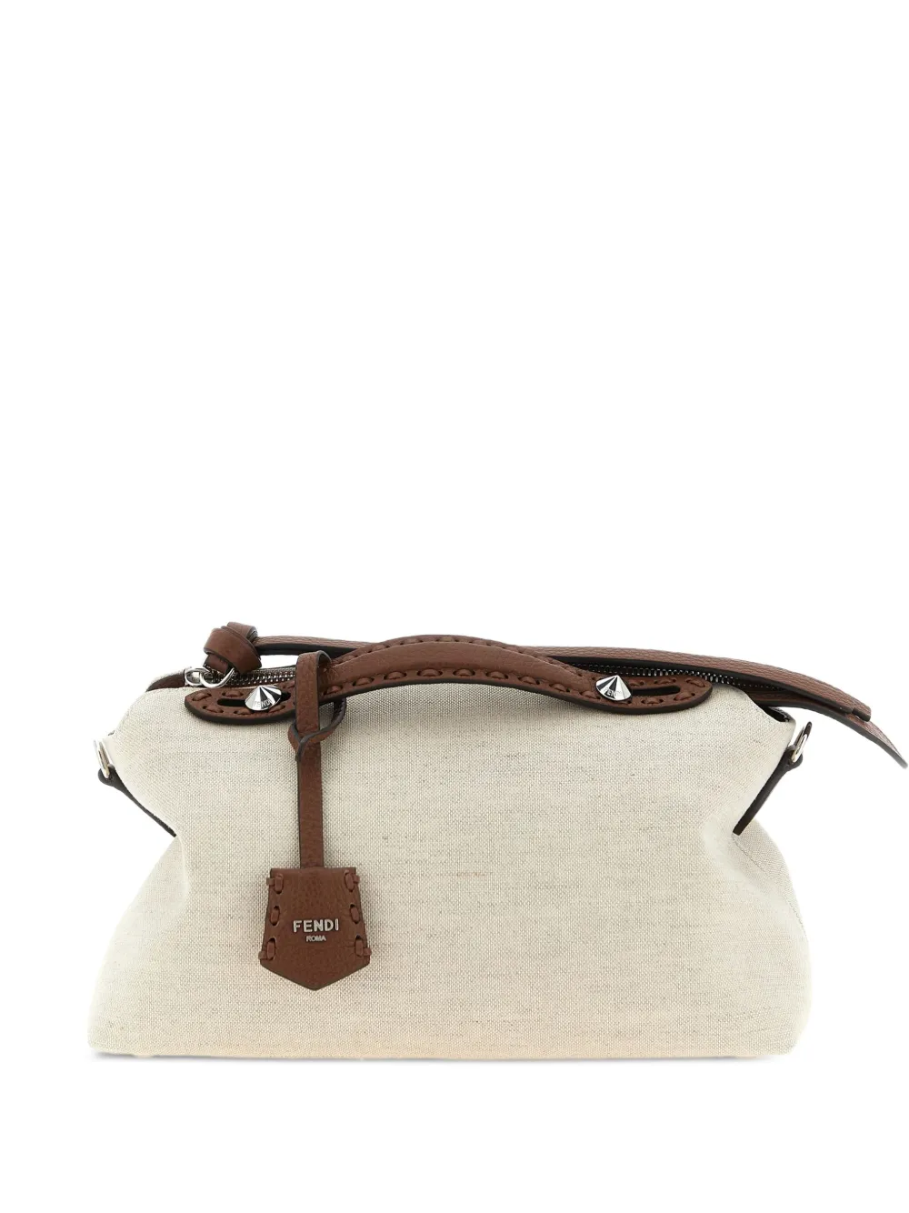 FENDI zip-top saddlery-stitching handbag | White | Image 1