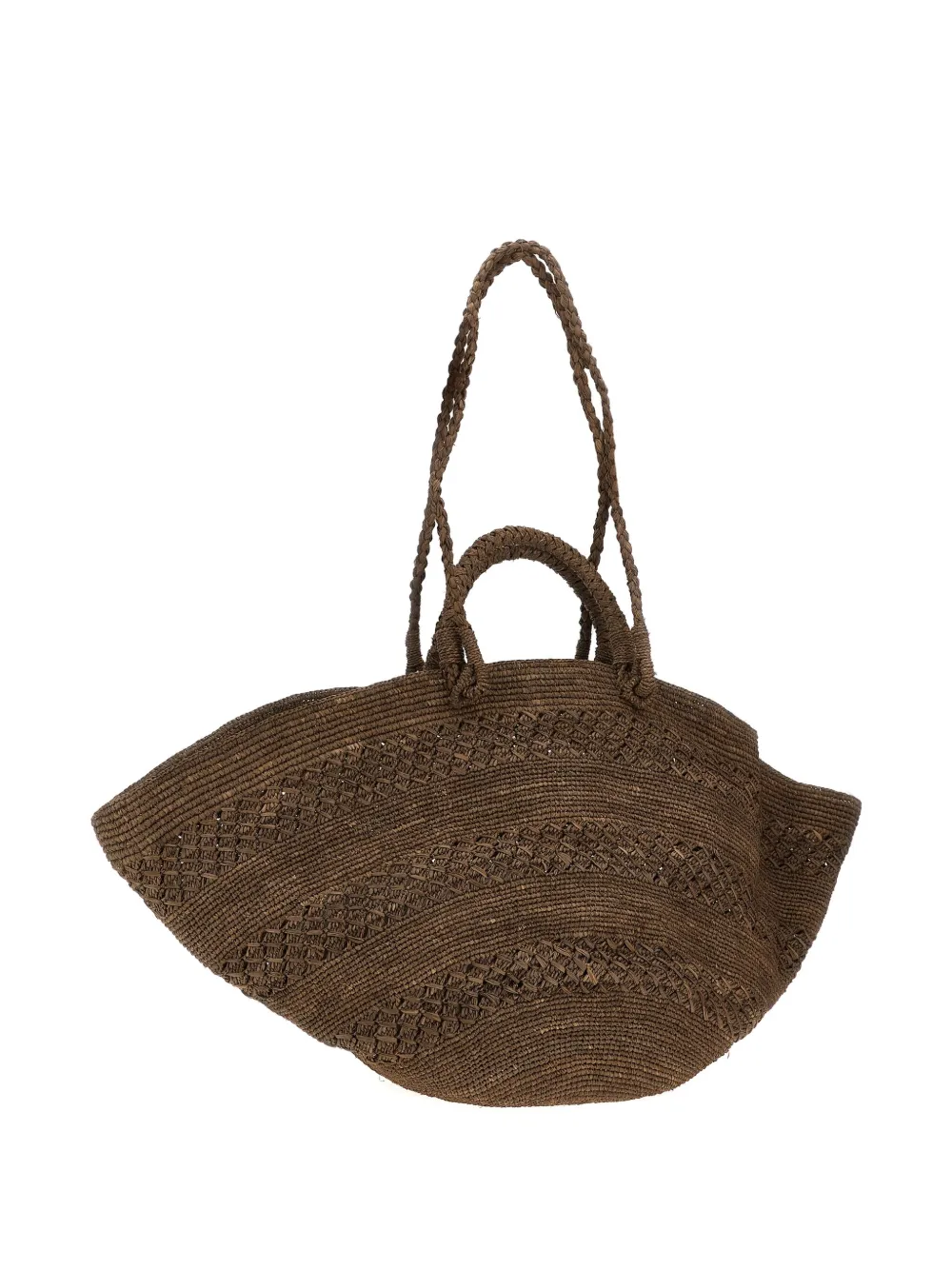 IBELIV Sol woven raffia tote bag Bruin