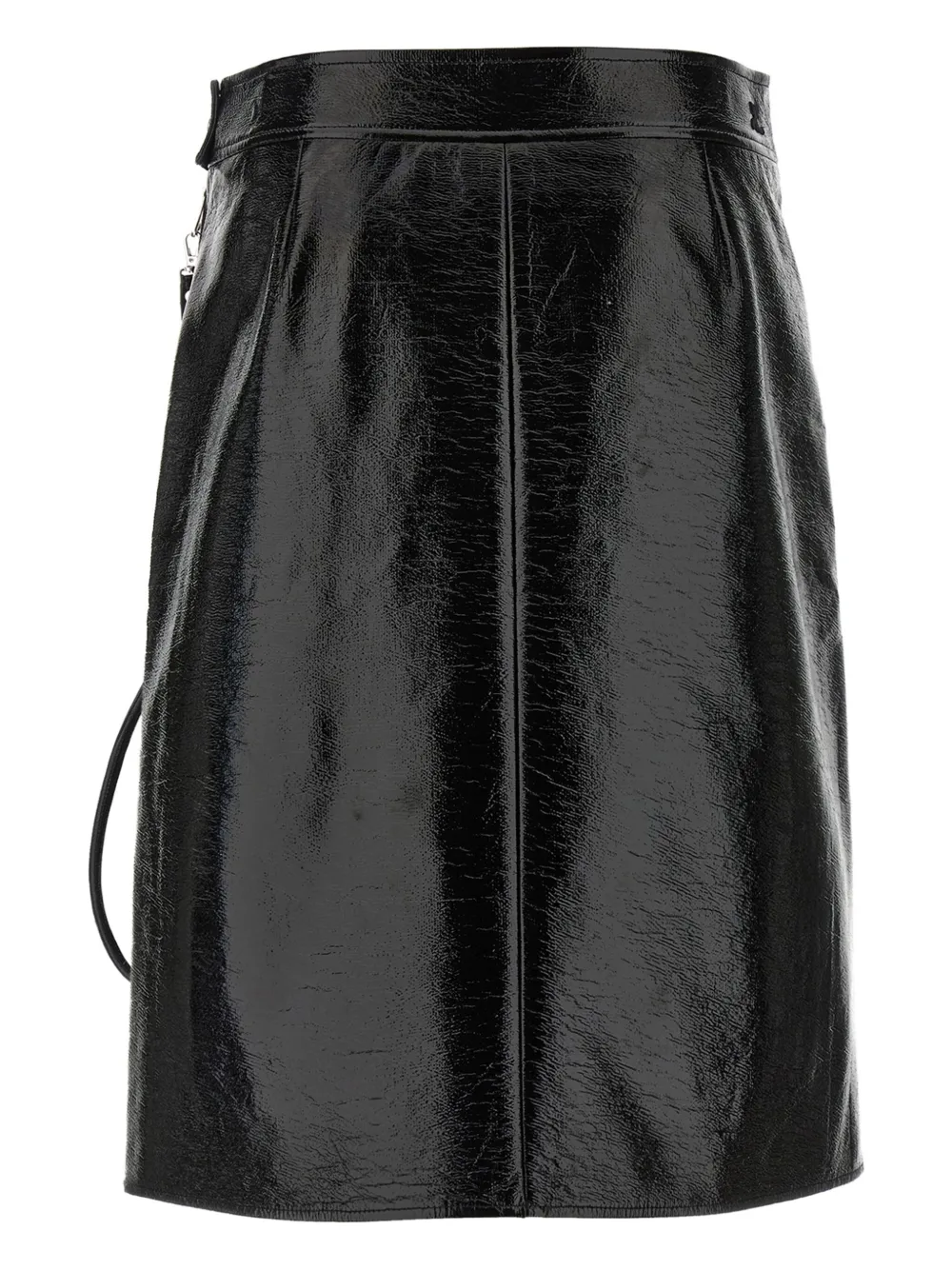 Courrèges zipped vinyl straight skirt Zwart