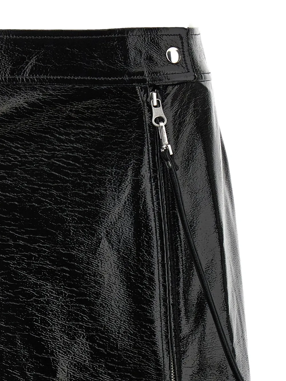 Courrèges zipped vinyl straight skirt Zwart