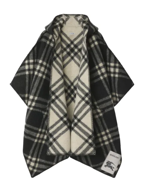 Burberry hooded check wool cape