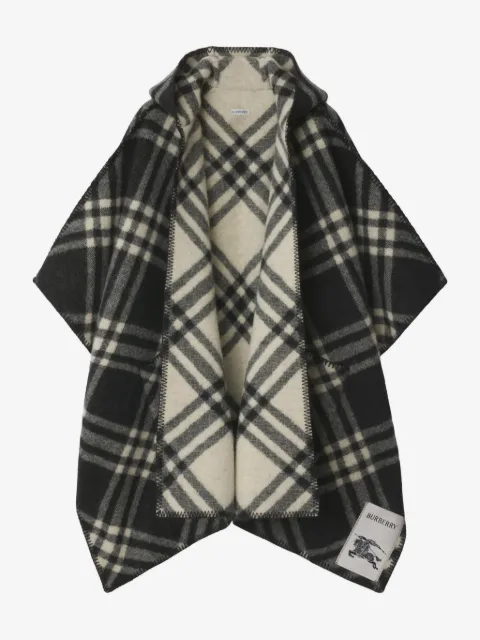 Burberry reversible Check wool hooded cape