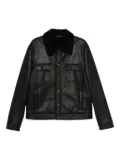 Salvatore Santoro fleece-lined leather jacket - Black