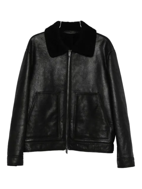 Salvatore Santoro shearling-collar zip-front jacket