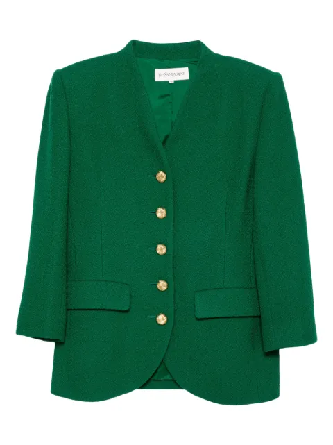 Saint Laurent Pre-Owned جاكيت بصف أزرار وبدون ياقة من عقد التسعينيات-الألفينيات