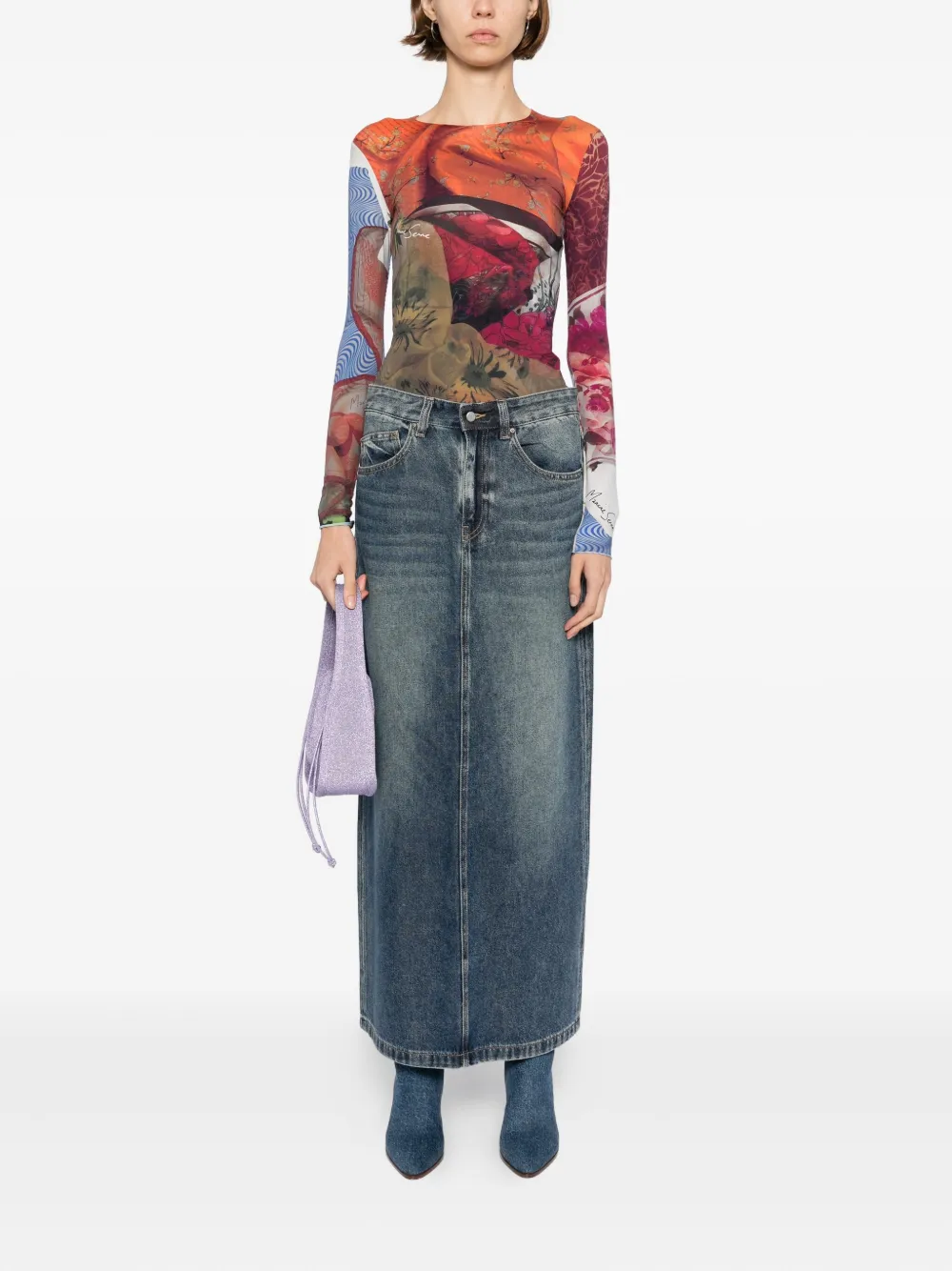 JNBY A-lijn tencel rok - Blauw