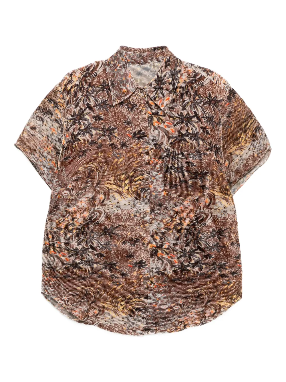 floral-patterned short-sleeved shirt