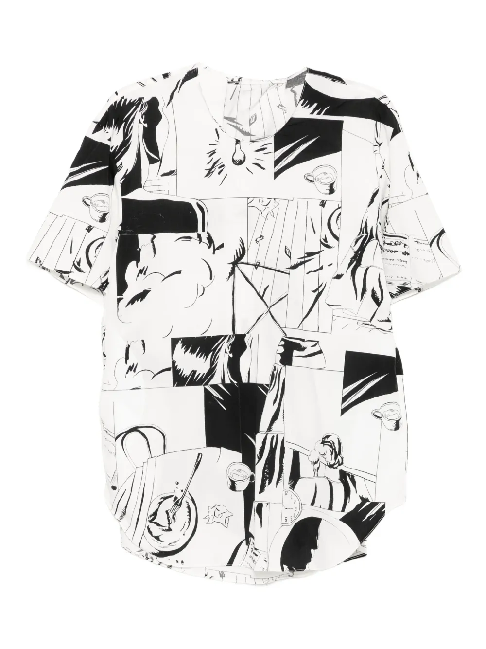 oversizedshort sleeves blouse