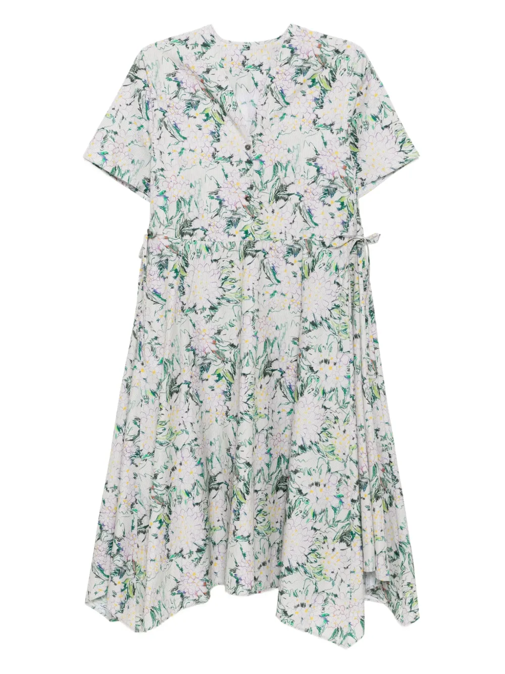 graphic-printed short-sleeved dress