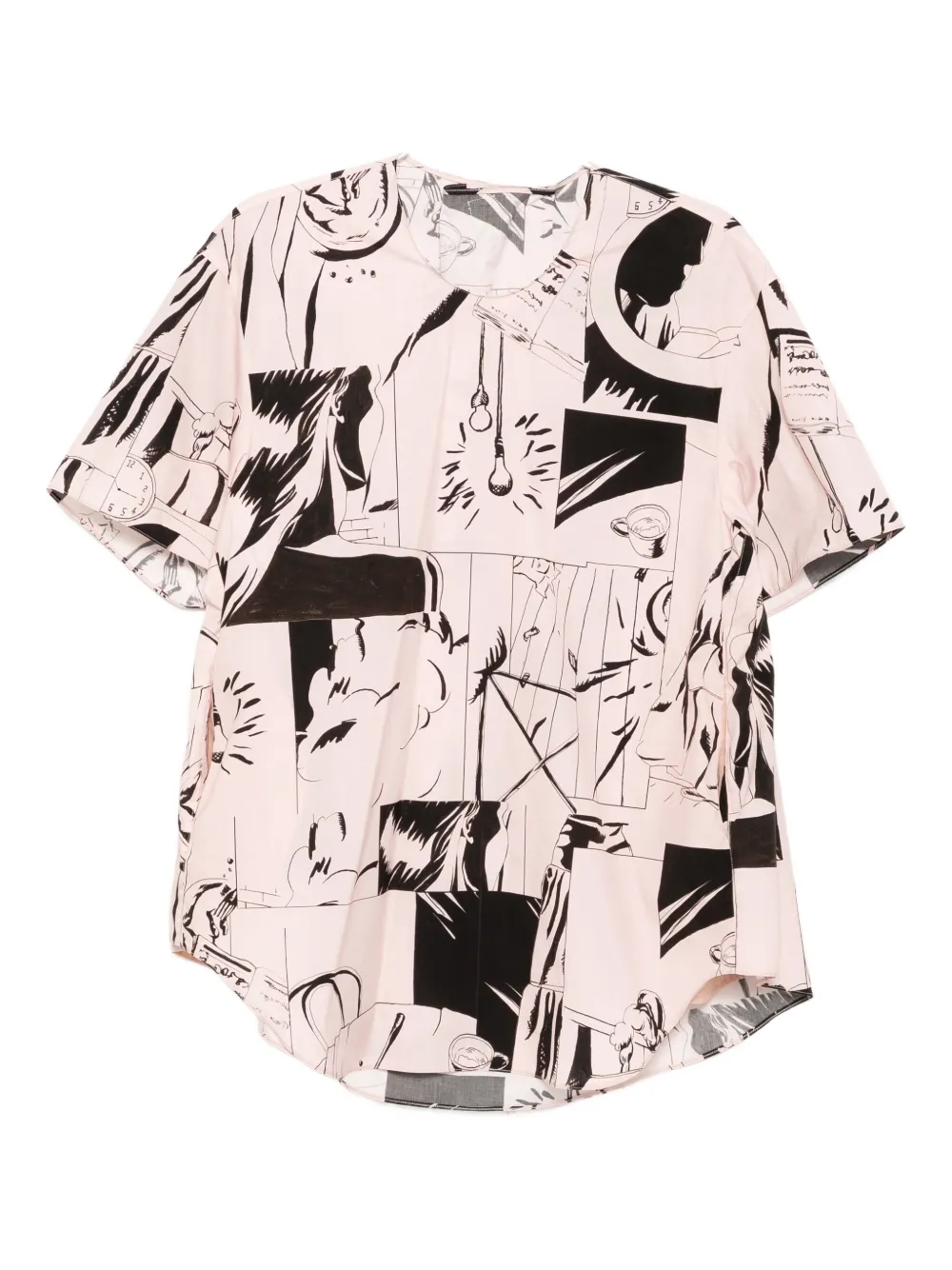 oversized short sleeves blouse