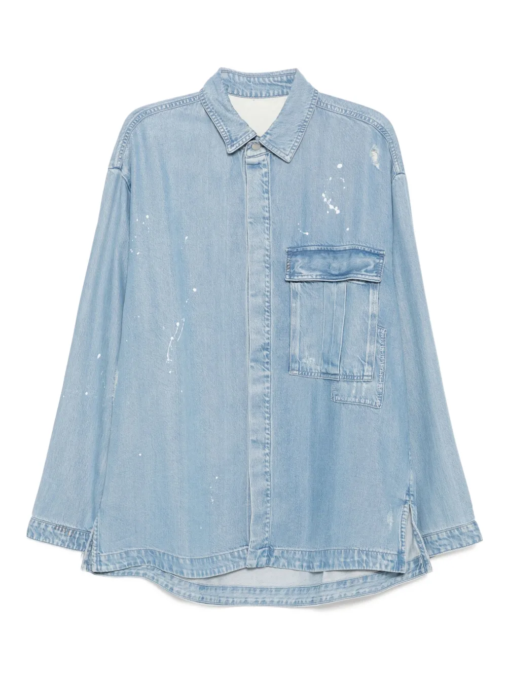 long-sleeved denim shirt