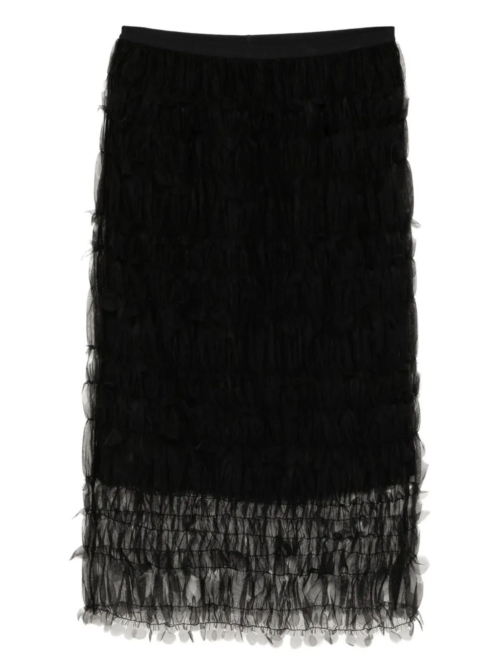mesh long-waisted skirt