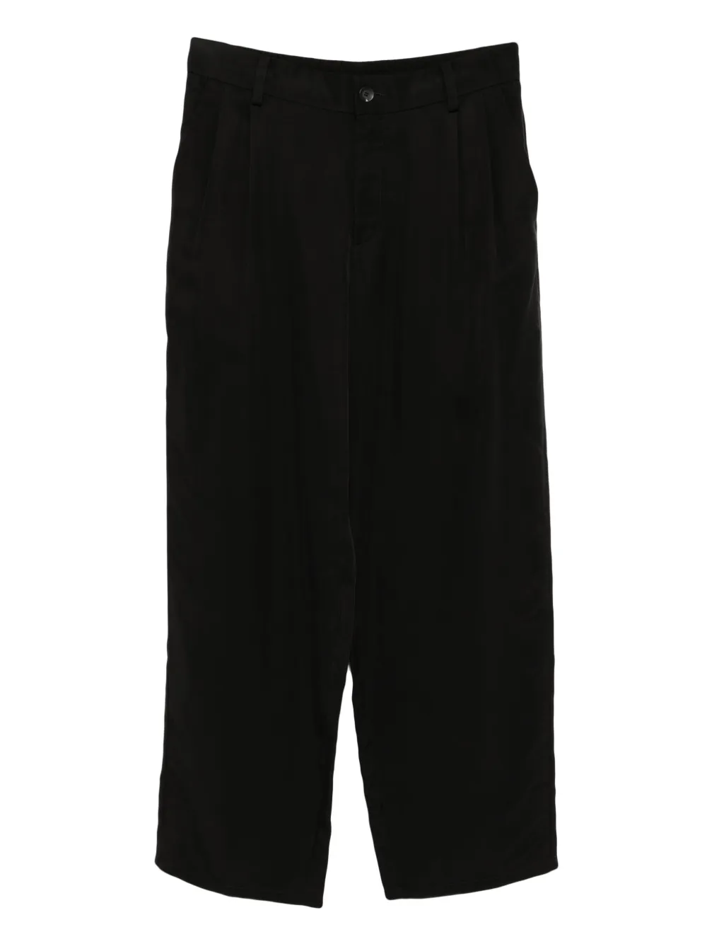 pleated rolled-hem trousers