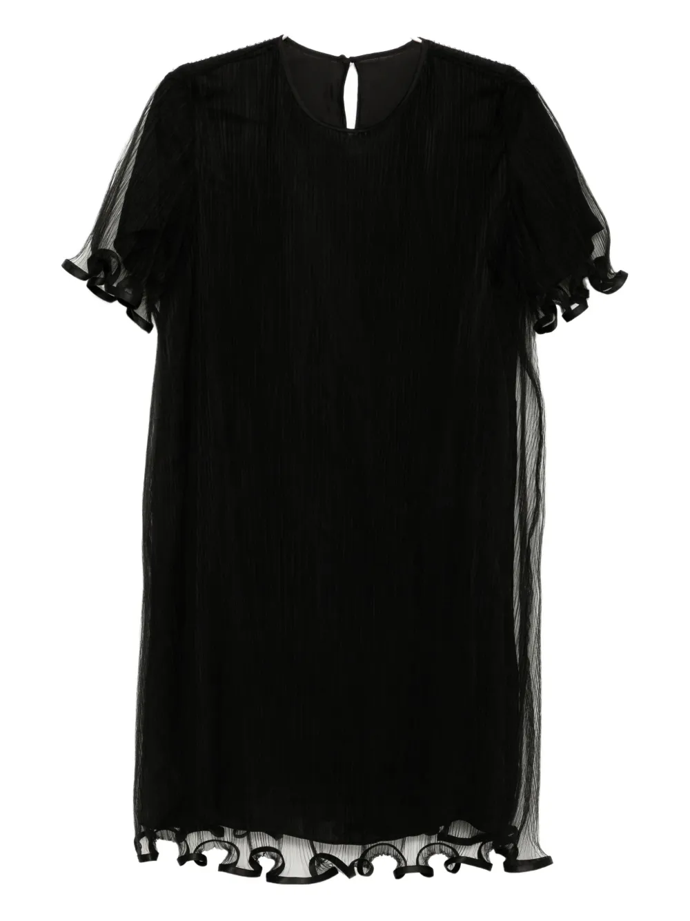 JNBY Abito a maniche corte in rete con pieghe - Nero