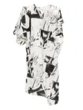 JNBY t-shaped silk short-sleeved dress - White