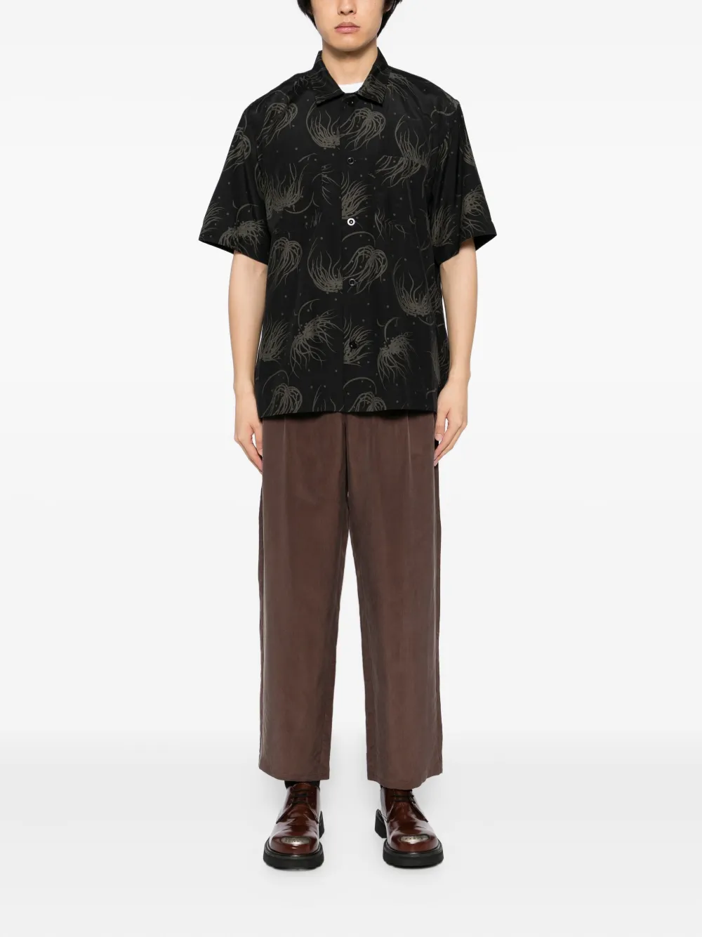 CROQUIS Broek met geplooide afwerking - Bruin