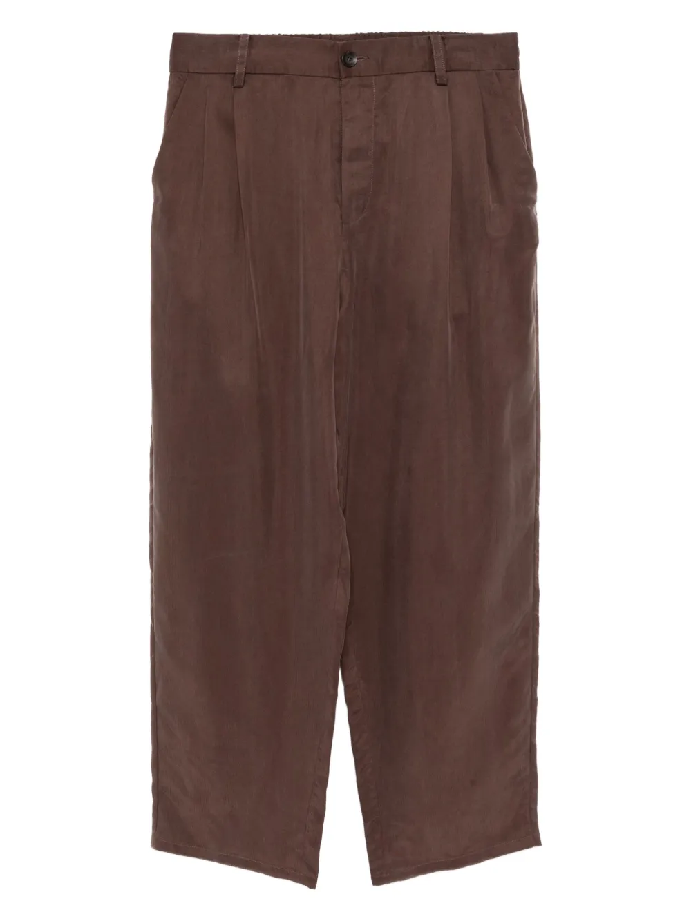 pleated rolled-hem trousers