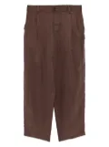 CROQUIS pleated rolled-hem trousers - Brown