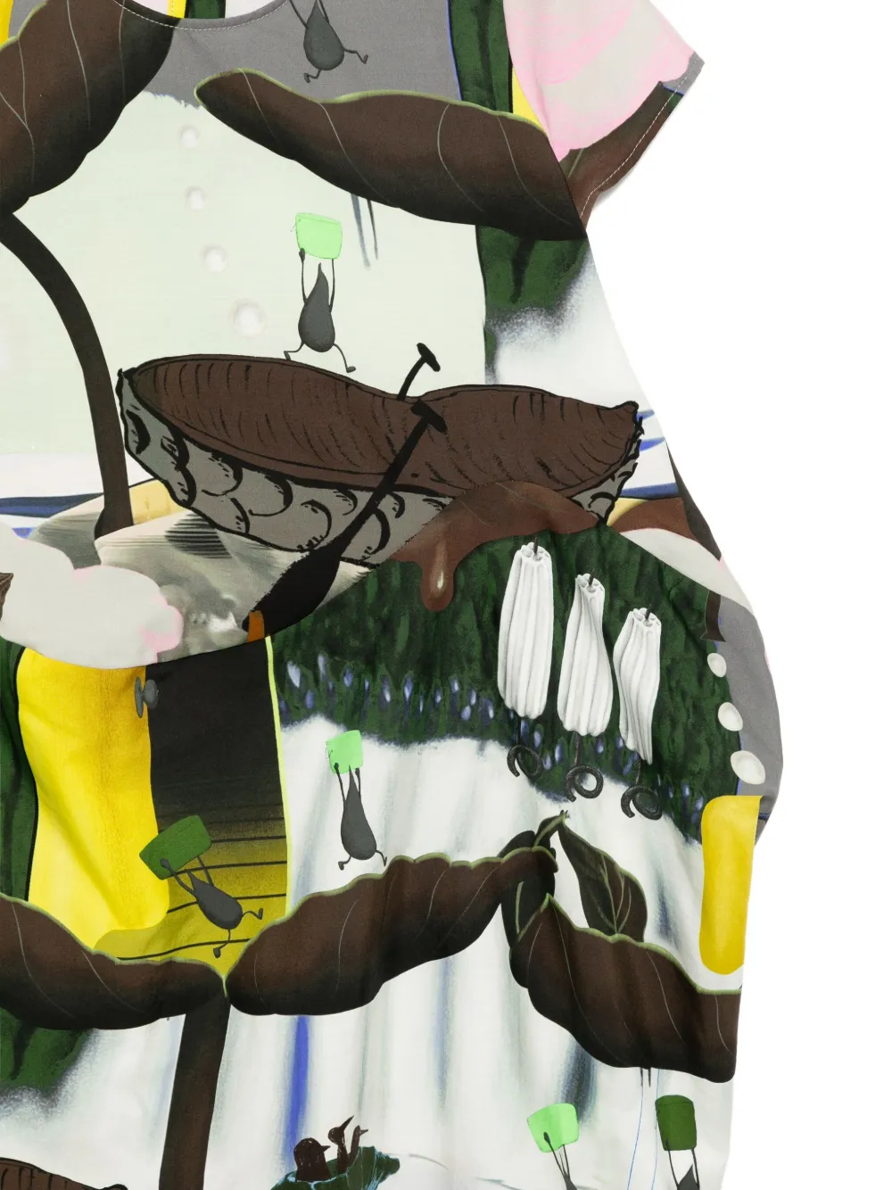 jnby by JNBY Jurk met bloemenprint en korte mouwen Wit