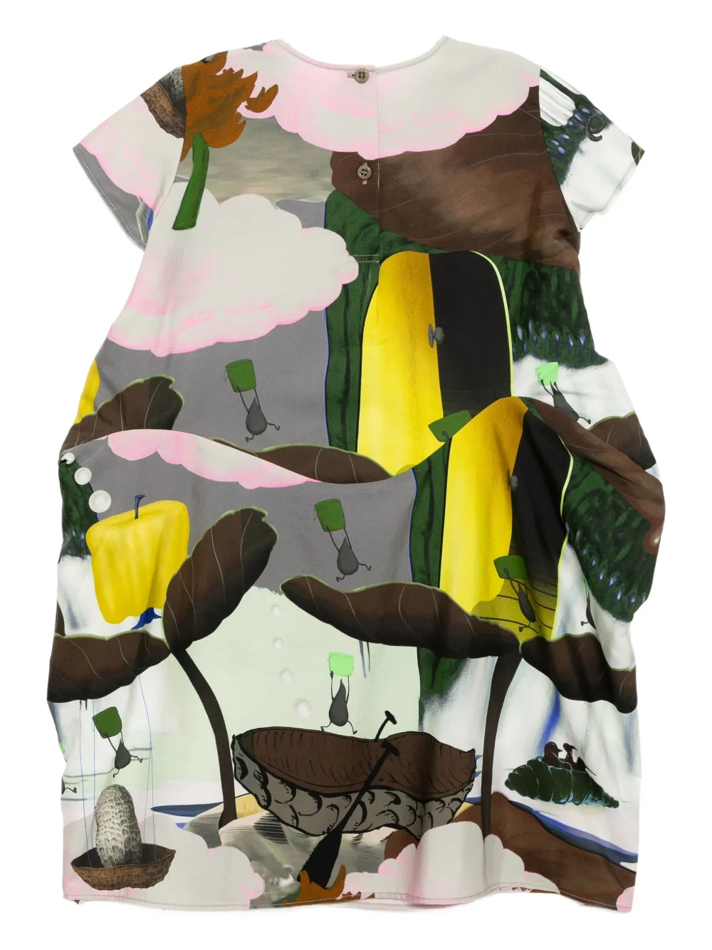 jnby by JNBY Jurk met bloemenprint en korte mouwen Wit