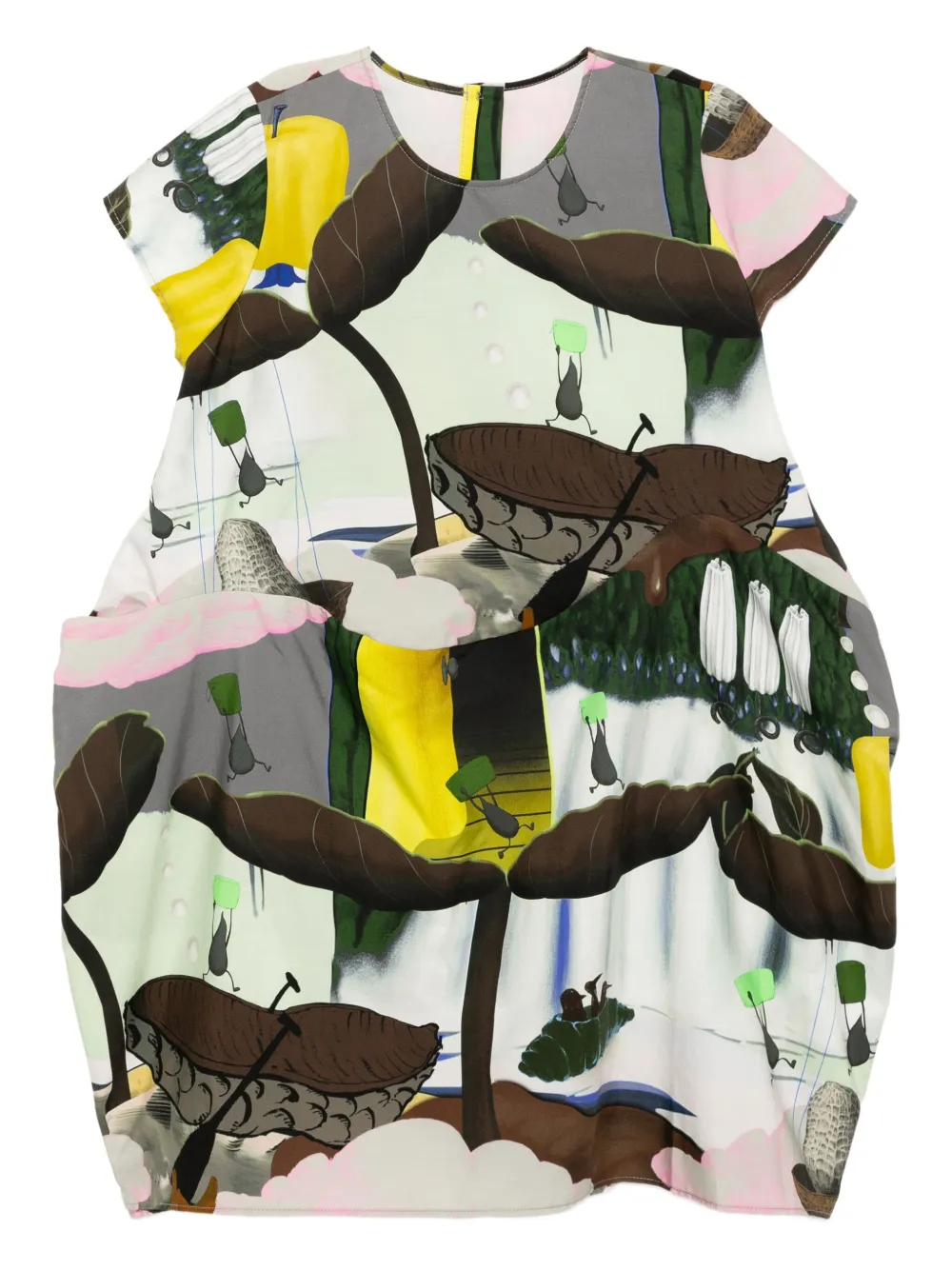 Jnby by JNBY Jurk met bloe print en korte mouwen Wit