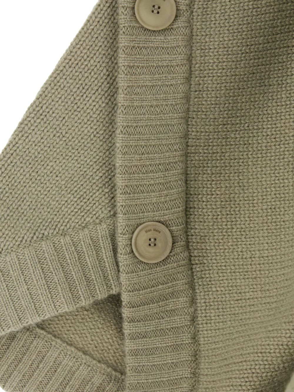 Max Mara Vest met capuchon en knoopdetail Groen