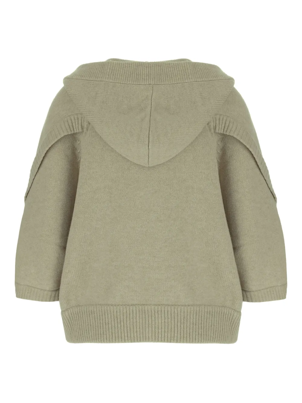 Max Mara Vest met capuchon en knoopdetail Groen