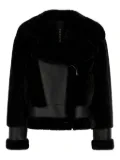 Blancha leather shearling jacket - Black