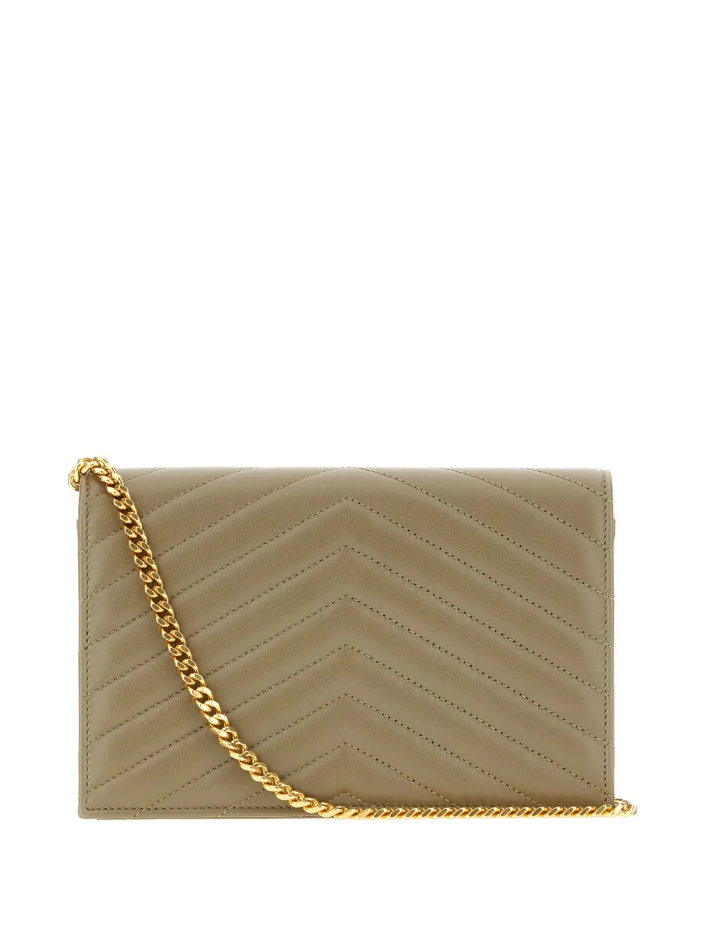 Saint Laurent Ysl Monogram Small Flap Wallet In Smooth Leather In Brown