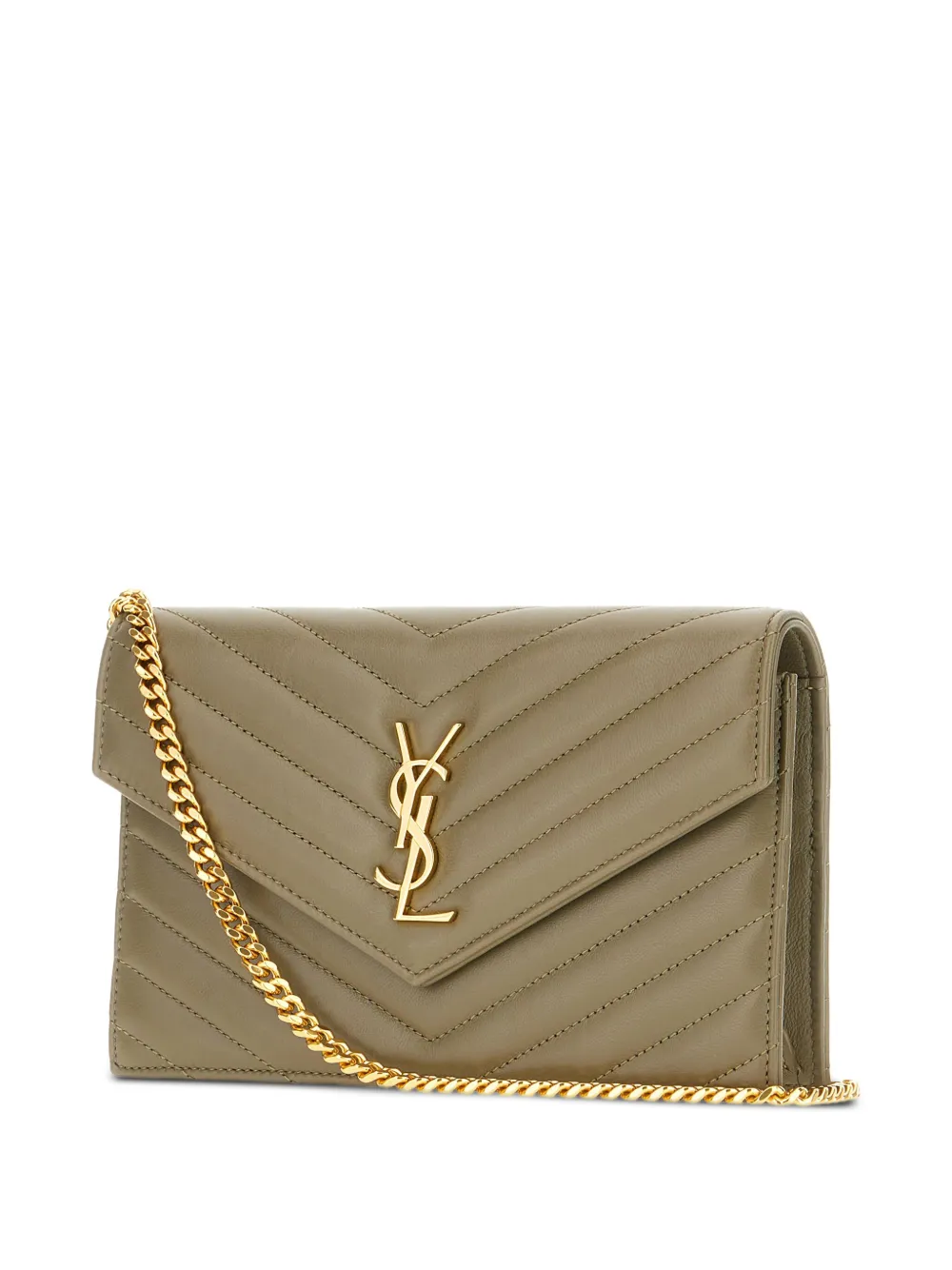 Saint Laurent Portemonnee met ketting - Bruin
