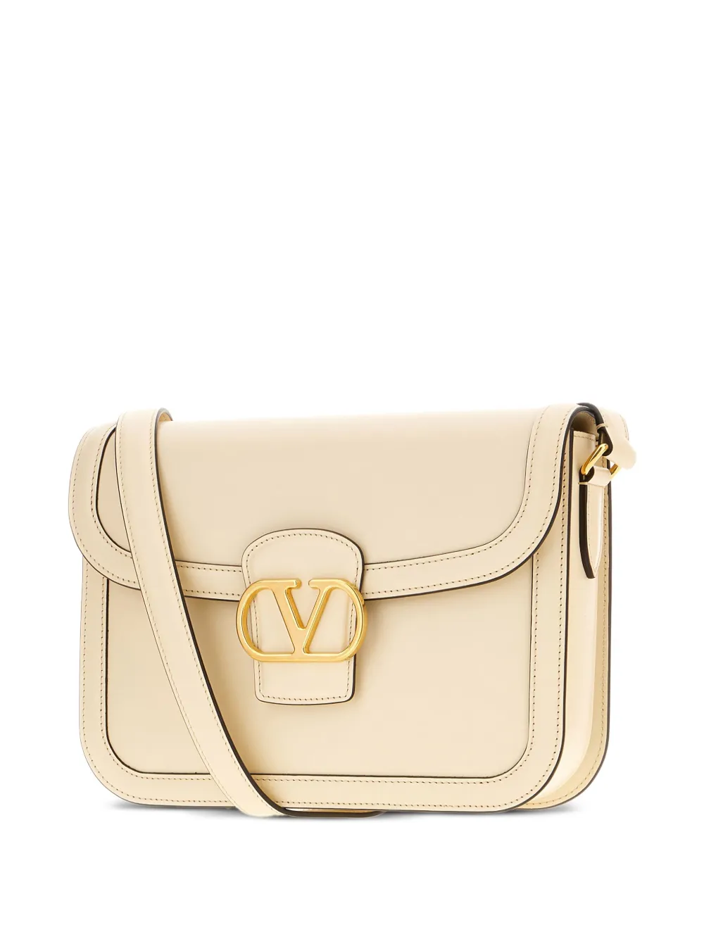 Valentino Garavani Messengertas met omslag en V-logo Beige