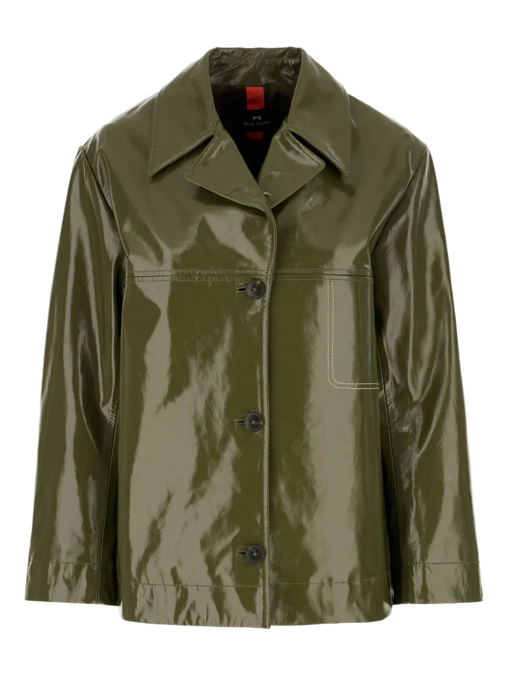 Paul Smith panelled leather jacket - グリーン Paul Smith panelled leather jacket - グリーン