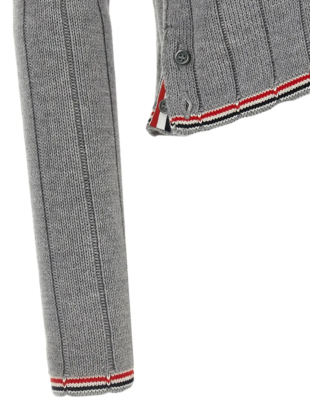 Thom Browne ribbed V-neck cardigan Grijs
