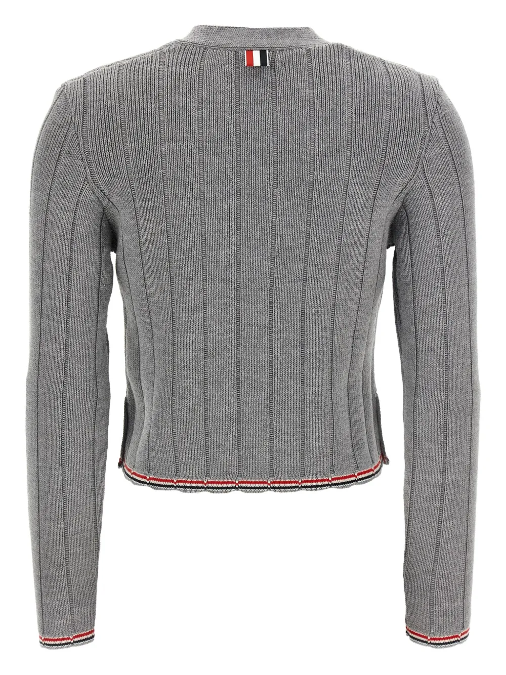 Thom Browne ribbed V-neck cardigan Grijs
