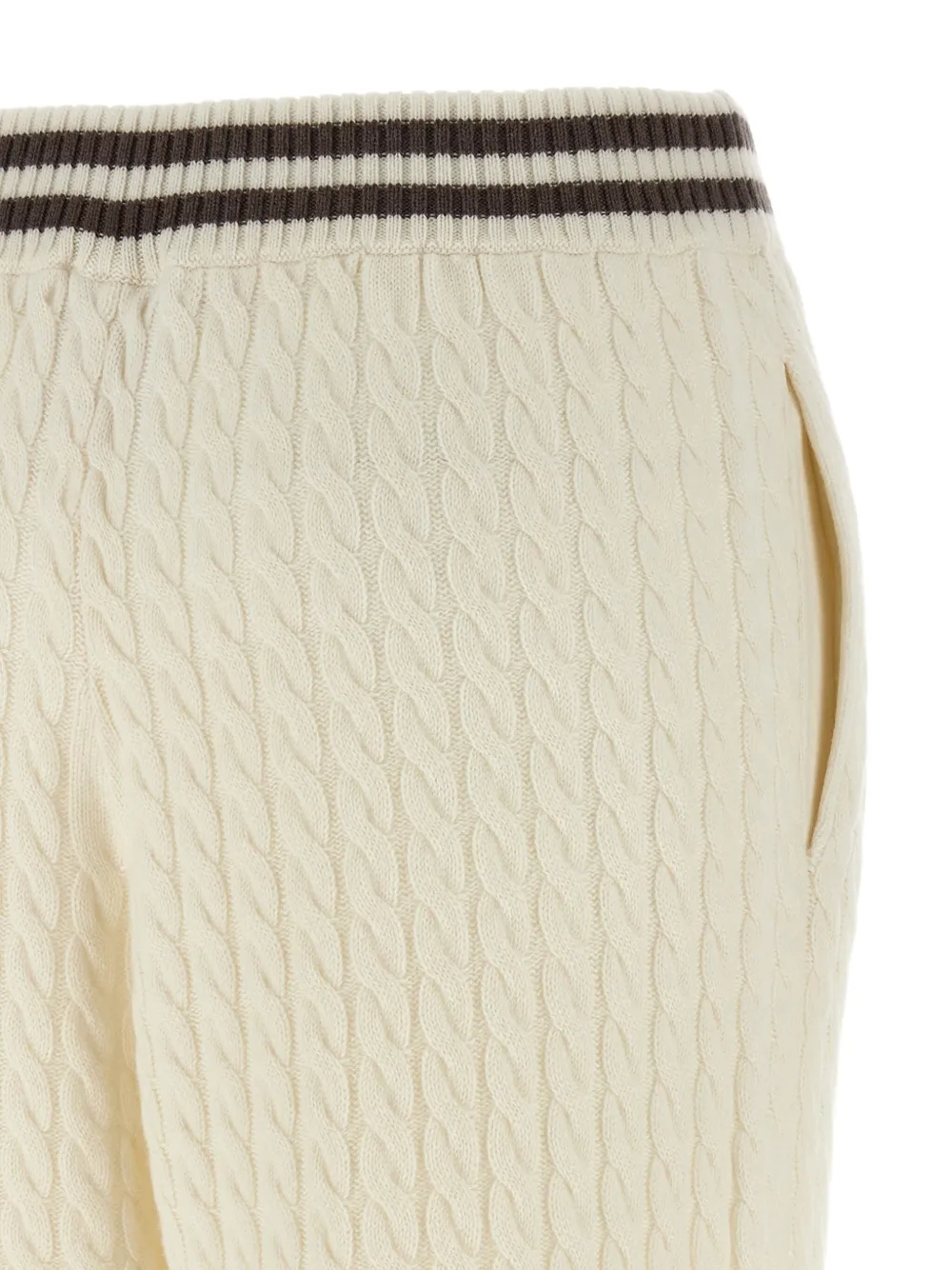 Brunello Cucinelli Kabelgebreide broek Beige