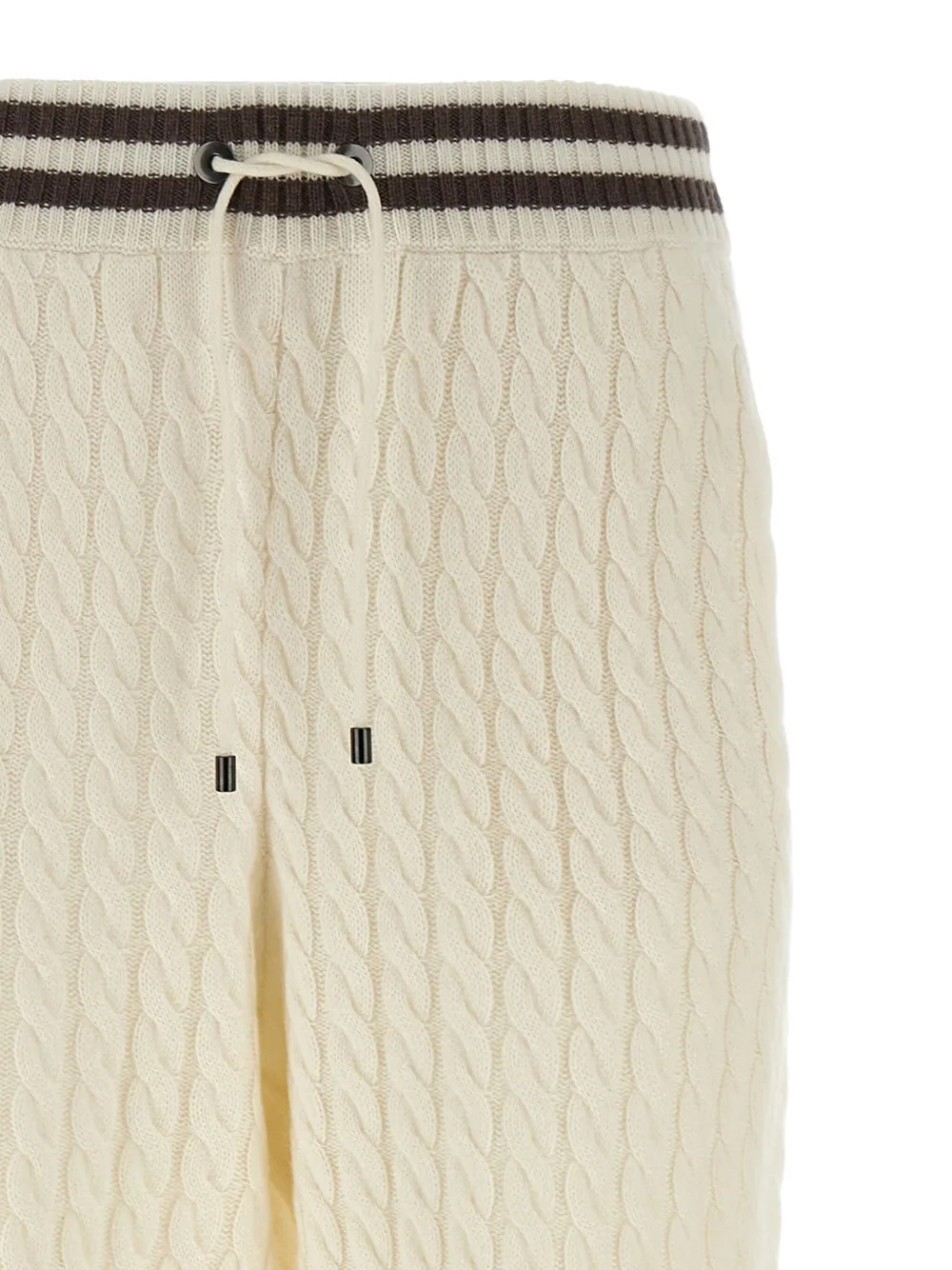 Brunello Cucinelli Kabelgebreide broek Beige