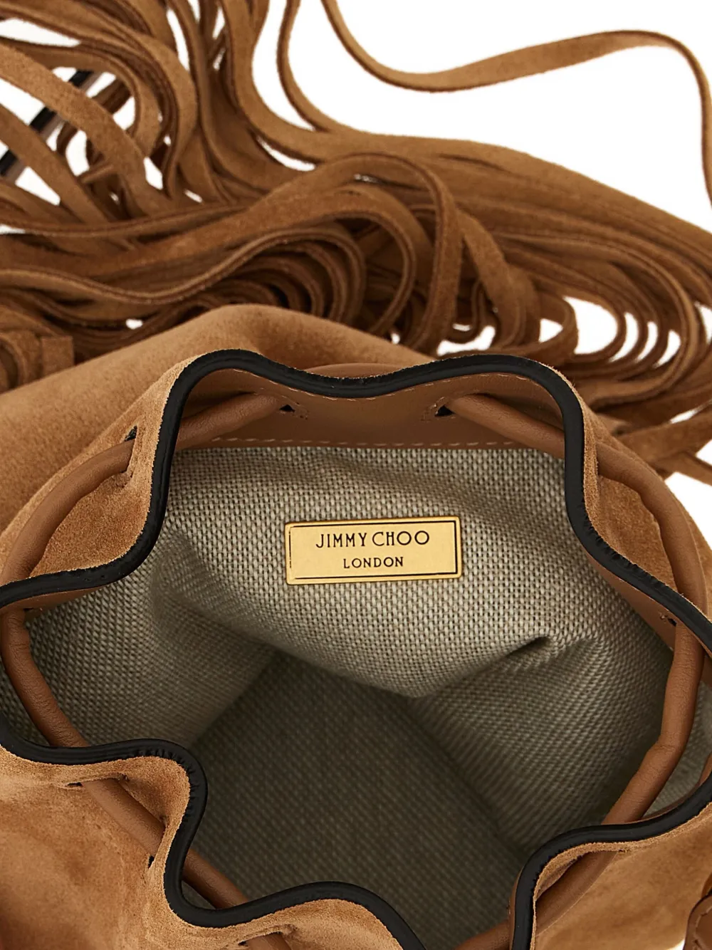 Jimmy Choo Bon fringe bucket bag Bruin