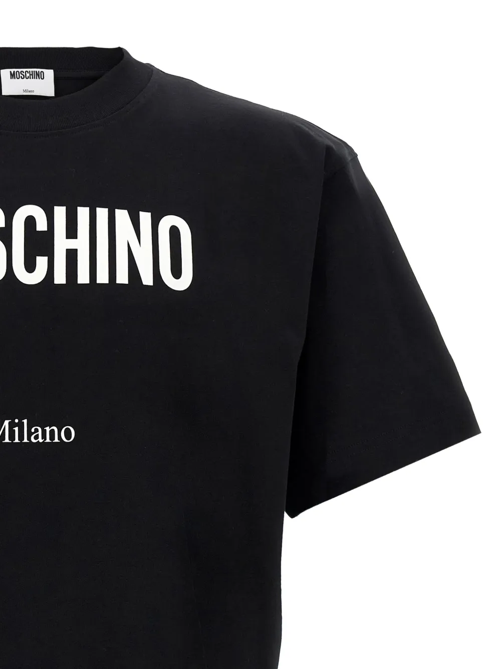 Moschino logo-print crew-neck T-shirt Zwart