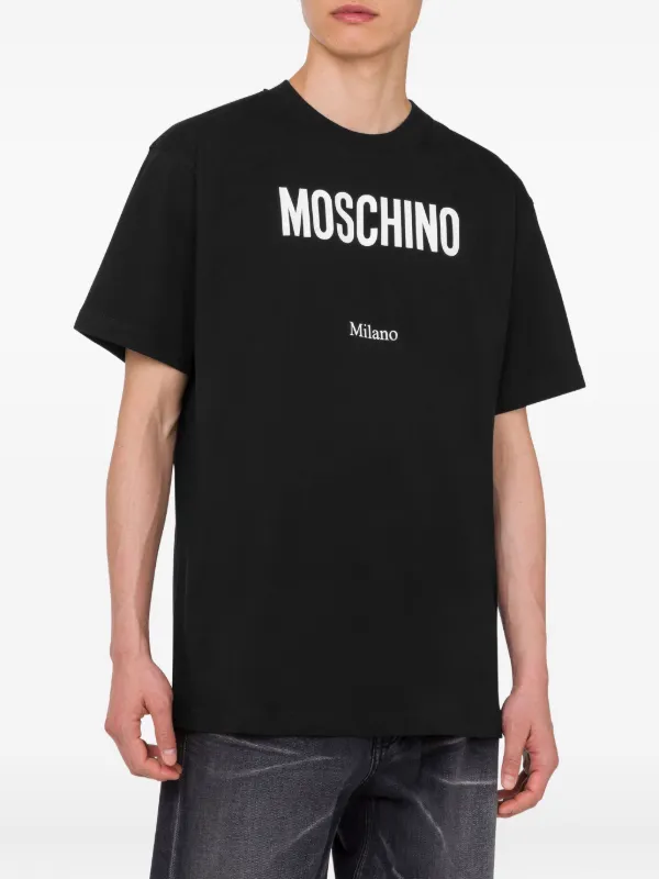 MOSCHINO モスキーノ ロゴプリント クルーネック Tシャツ ブラック Moschino logo-print crew-neck T-shirt | Black | FARFETCH