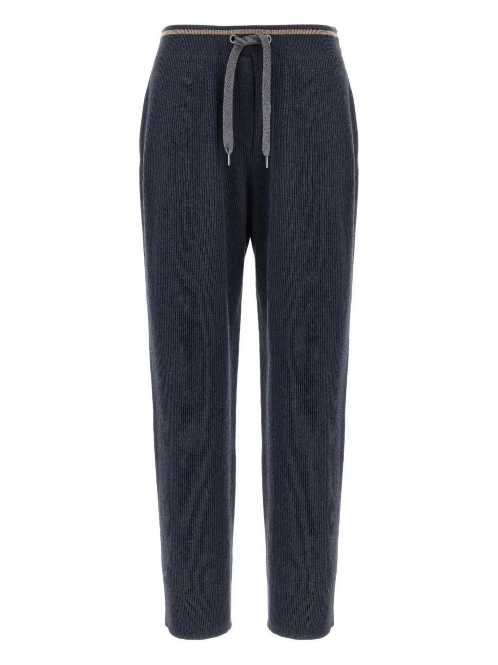 Brunello Cucinelli ribbed drawstring track pants Blauw