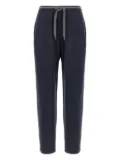 Brunello Cucinelli ribbed drawstring track pants - Blue