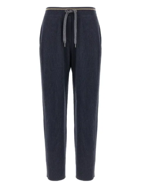 Brunello Cucinelli ribbed drawstring track pants