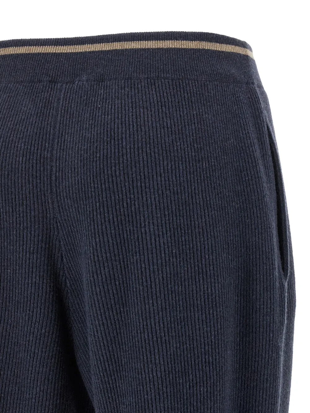 Brunello Cucinelli ribbed drawstring track pants Blauw