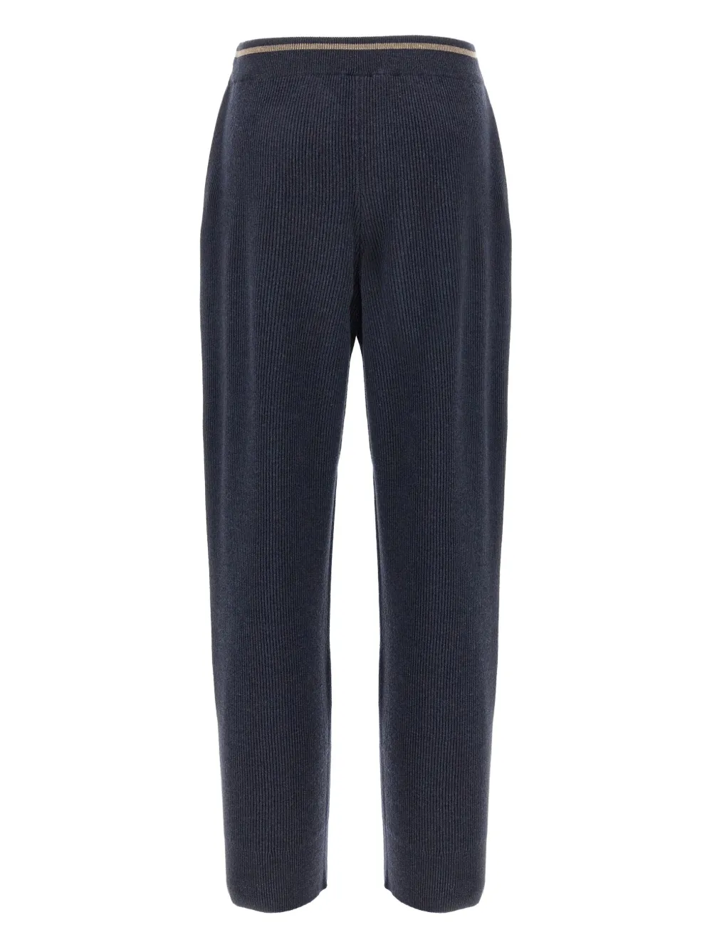 Brunello Cucinelli ribbed drawstring track pants Blauw