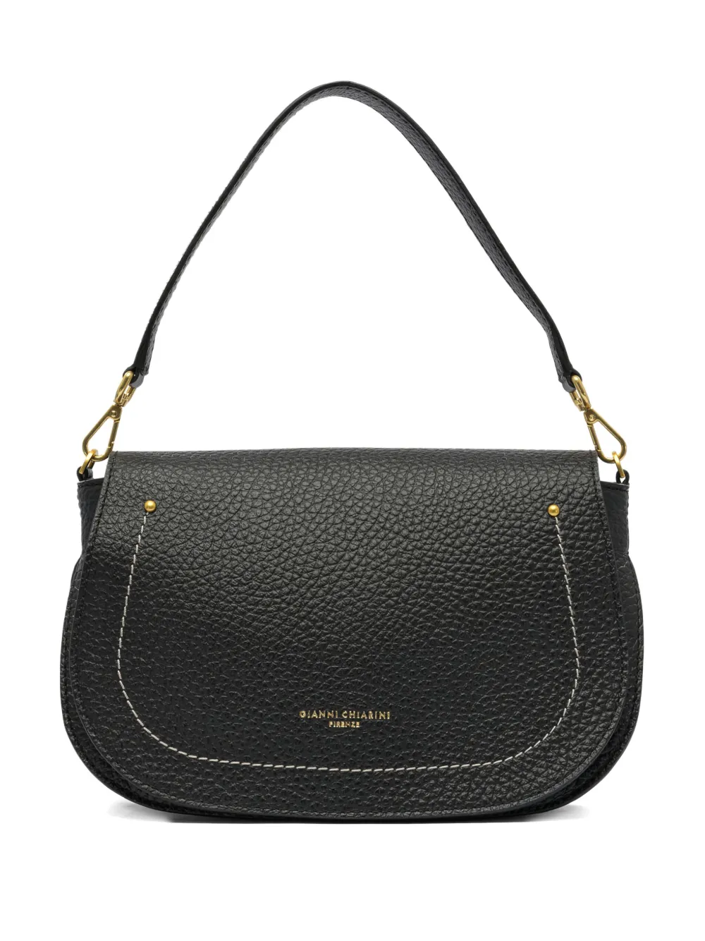 Brooke pebble-leather curved shoulder bag